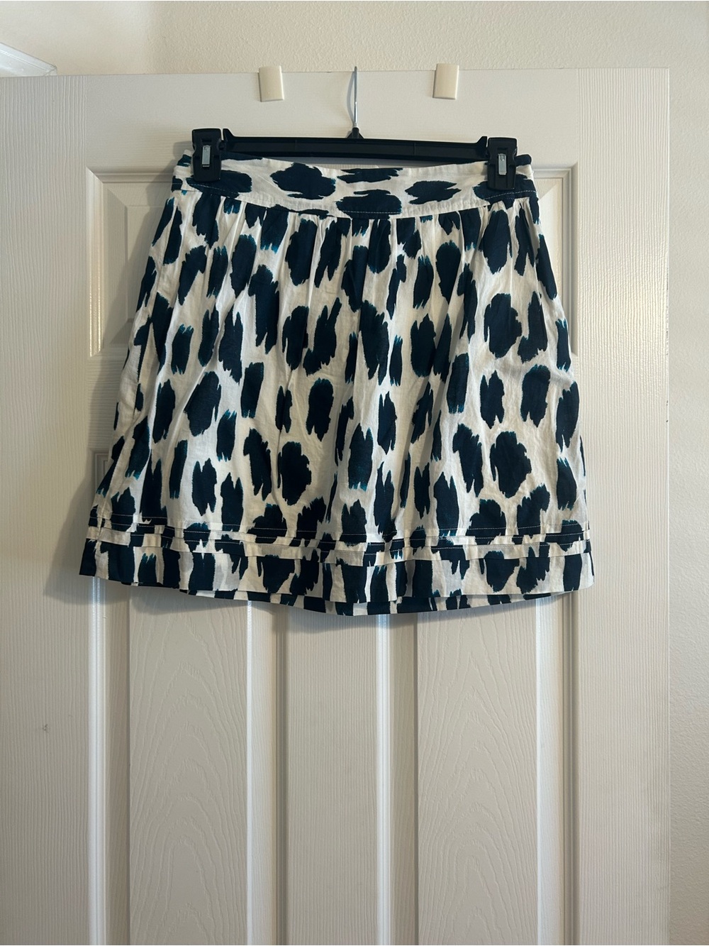 Ann Taylor Loft Blue and White Printed A-Line Skirt